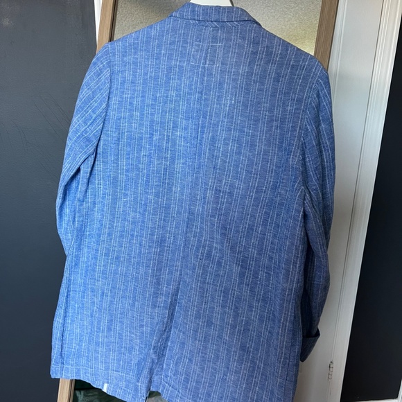 Old Navy Blue & White Oversized Linen Blazer – Size S - Picture 4 of 4